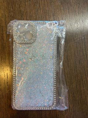 Sparkling Pink Glitter Rhinestone Phone Case for iPhone 14
